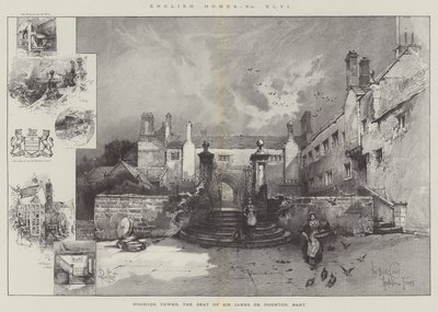 Torre de Hoghton, a sede de Sir James de Hoghton, Baronet de Herbert Railton
