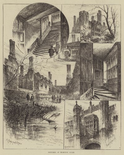 Esboços em Hampton Court de Herbert Railton