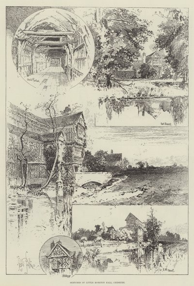 Esboços de Little Moreton Hall, Cheshire de Herbert Railton