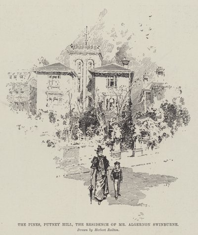Os pinheiros, Putney Hill, a residência do Sr. Algernon Swinburne de Herbert Railton