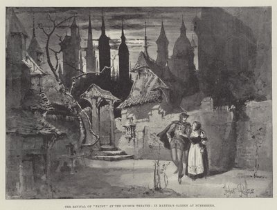O renascimento de Fausto no Teatro Lyceum, no jardim de Martha em Nuremberg de Herbert Railton