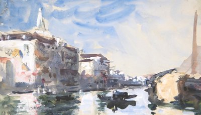 Cena no Grande Canal, Veneza, século XIX. de Hercules Brabazon Brabazon