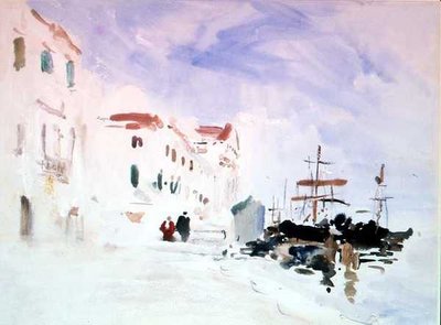 Navios atracados perto do Redentore, Veneza de Hercules Brabazon Brabazon