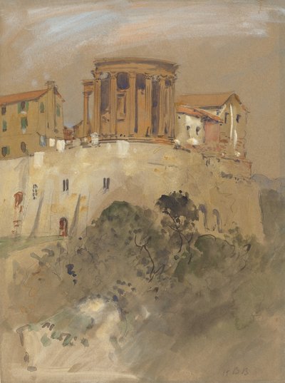 Templo de Vesta em Tivoli. de Hercules Brabazon Brabazon
