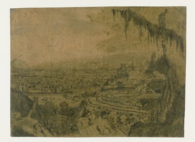 Vista à Distância com uma Estrada e Ramais Muçulmanos de Hercules Segers