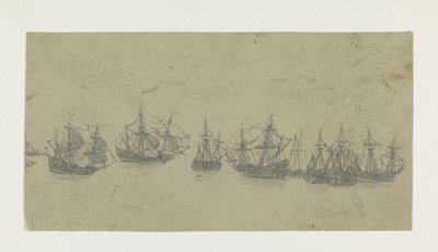 Frieze com Navios numa Estrada de Hercules Segers