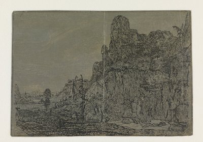 Paisagem com penhasco íngreme, versão pequena
Paisagem com um penhasco íngreme e um riacho: Versão pequena de Hercules Segers