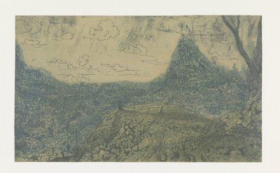Mountain Landscape with a Crest, Primeira Versão
Paisagem de montanha com uma crista e uma árvore bifurcada: Primeira Versão de Hercules Segers