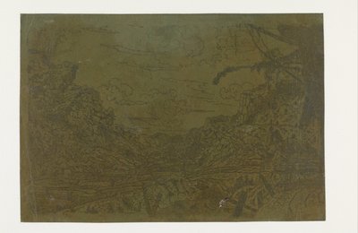 Vale da Montanha com os restos de um navio
Vale da Montanha com cepos de árvores e os restos de um navio em primeiro plano de Hercules Segers
