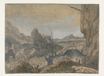 Paisagem Rochosa com um Homem a Caminhar para a Direita, Primeira Versão
Paisagem Rochosa com um Homem a Caminhar para a Direita: Primeira Versão de Hercules Segers