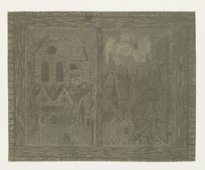 Vista pela janela da casa de Segers em direção a Noorderkerk Vista através da janela da casa de Segers em direção ao Noorderkerk de Hercules Segers
