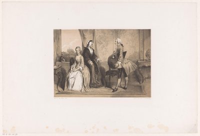 Três figuras em um interior do século 18 de Herman Frederik Carel ten Kate