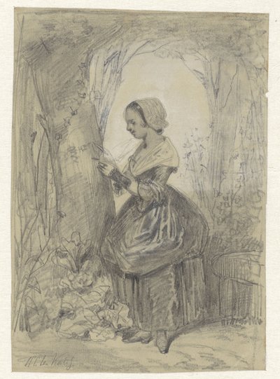 Rapariga junto a uma árvore de Herman Frederik Carel ten Kate