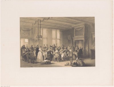 Brinde num banquete de casamento no século XVII de Herman Frederik Carel ten Kate