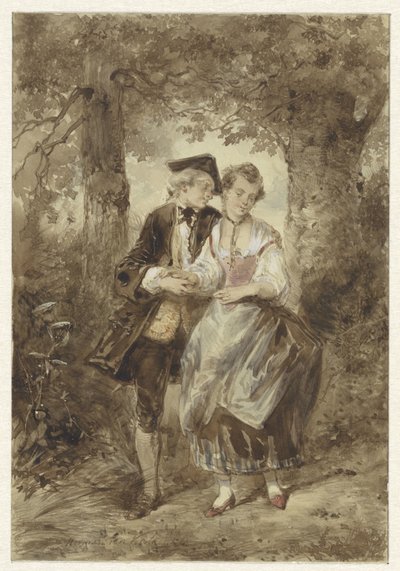 Casal apaixonado na floresta de Herman Frederik Carel ten Kate