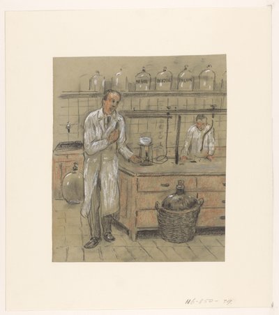 Dois homens num laboratório de Herman Heijenbrock (possibly)
