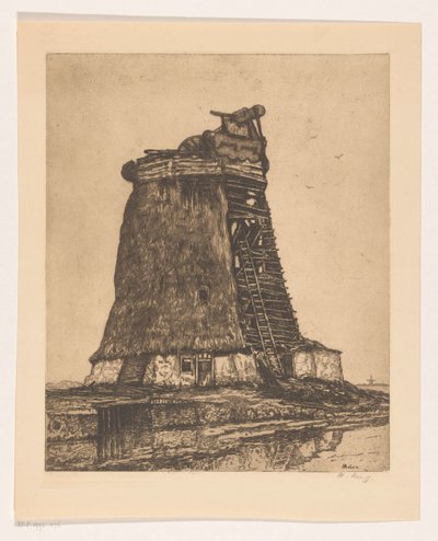 Molen (título sobre o objecto) de Herman Heuff (signed by artist)