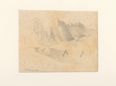 Vale com gado pastando de Herman Kruyder (signed by artist)