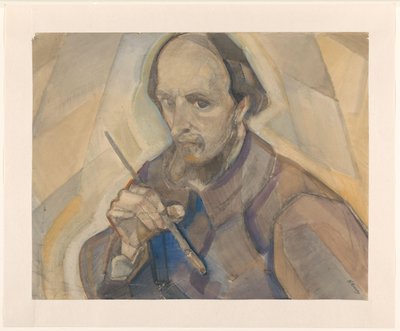 Autorretrato com pincel de Herman Kruyder (signed by artist)