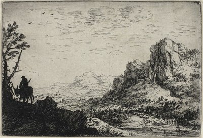 Um viajante montado numa mula, de Seis paisagens de Herman Saftleven