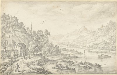 Vista Fantasia do Reno de Herman Saftleven