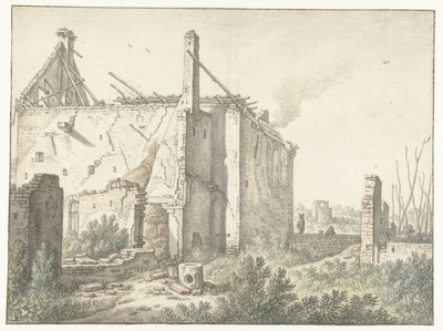 Ruína de uma casa em Utrecht de Herman Saftleven