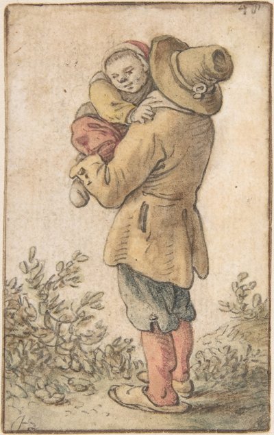 Camponês com Criança, século XVII. de Herman Saftleven the Younger