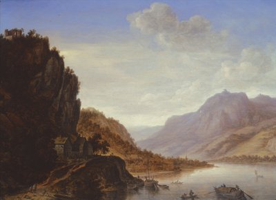 Paisagem montanhosa do rio de Herman the Younger Saftleven