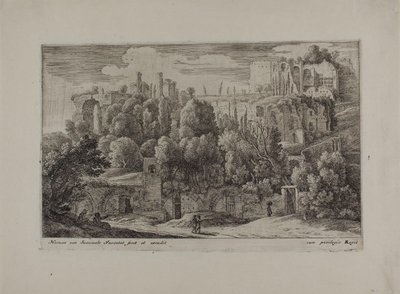 Ruínas antigas de um anfiteatro de Herman van Swanevelt