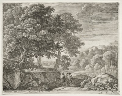 A fuga para o Egito, c. 1652-1654. de Herman van Swanevelt