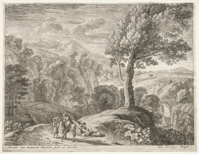 A Fuga para o Egito: A Grande Árvore e a Cascata de Herman van Swanevelt