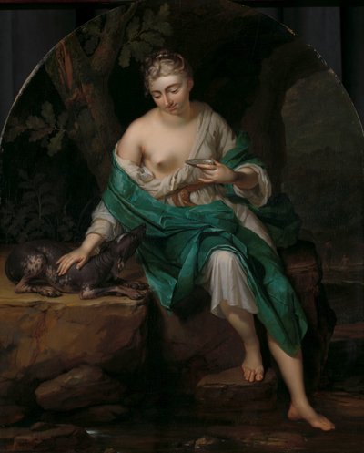 Uma mulher com um cão
Figura alegórica de uma mulher com um cão de Herman van der Mijn
