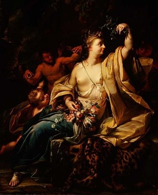 Bacante com putto, sátiros e ninfas de Herman van der Myn