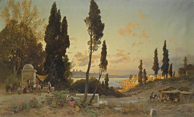 Vistas sobre o Bósforo, Constantinopla de Hermann David Salomon Corrodi