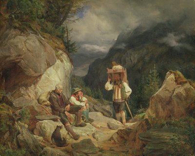 Descanse na montanha, 1848 de Hermann Kauffmann