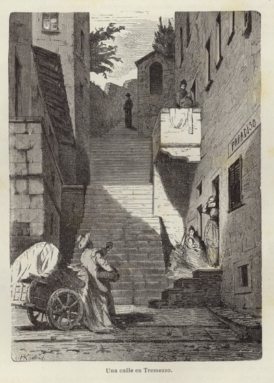Uma rua em Tremezzo de Hermann Kaulbach
