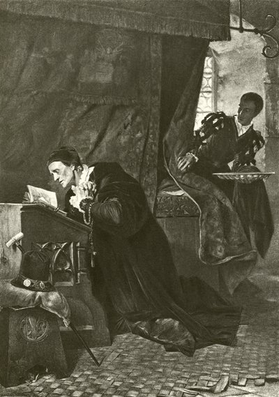 Louis XI e Oliver Le Dain (gravura) de Hermann Kaulbach