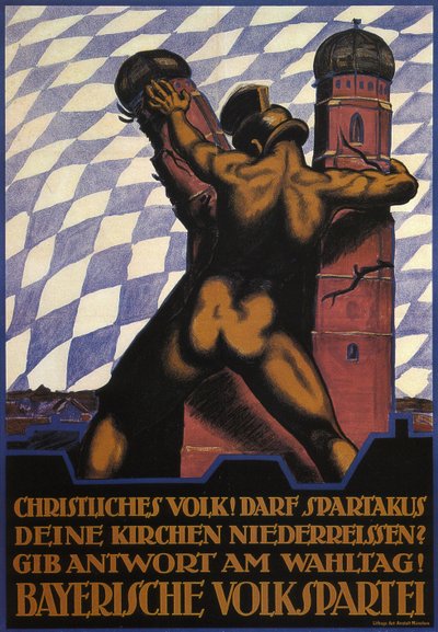 Cristãos! Deve Spartacus derrubar suas igrejas, 1919 de Hermann Keimel