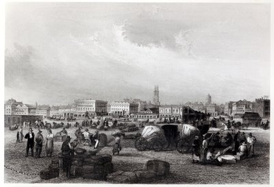 Am Kai Levee em Nova Orleans, c.1840 (foto bW) de Hermann Meyer