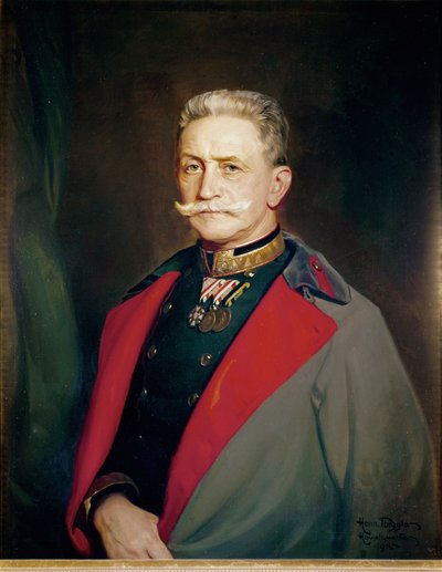 O marechal de campo austríaco Franz Conrad von Hoetzendorf ... (óleo sobre tela) de Hermann Torggler