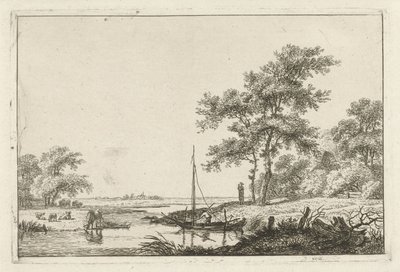 paisagem com barco de Hermanus Fock
