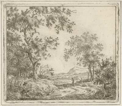 Paisagem com desenhista e caminhante
Seis paisagens (título da série) de Hermanus Fock