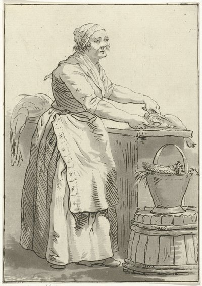 mulher de limpeza de peixe de Hermanus Fock