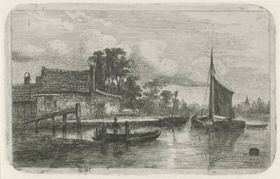 Veleiro à beira-mar de Hermanus Jan Hendrik van Rijkelijkhuysen
