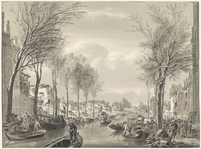 Trabalhos de reparação no Steenschuur após o desastre, 1807 de Hermanus Numan (possibly)