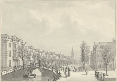 Vista do Rapenburg em Leiden de Nieuwsteegbrug, 1807 de Hermanus Numan (signed by artist)