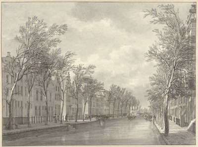 Vista do Rapenburg em Leiden a partir de Groenebrug, 1807 de Hermanus Numan (signed by artist)