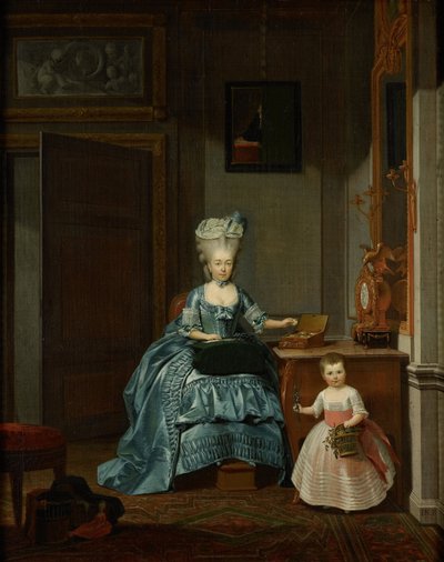 Susanna van Collen née Mogge e sua filha, 1776 de Hermanus Numan