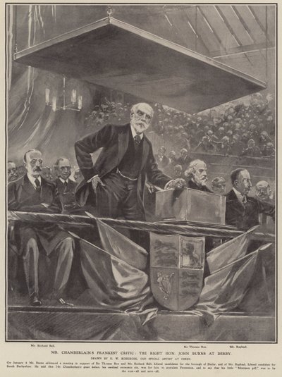 O crítico mais franco do Sr. Chamberlain: o Hon Hon Hon Hon John Burns no Derby (litho) de Hermanus Willem (after) Koekkoek