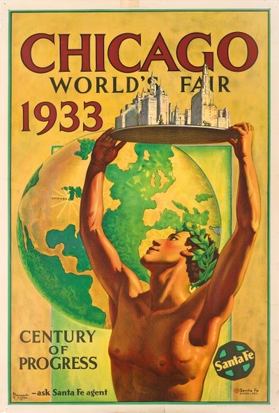 Cartaz publicitário da Feira Mundial de 1933 em Chicago de Hernando Villa